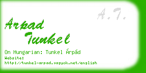 arpad tunkel business card